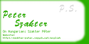 peter szakter business card